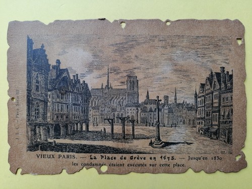 Old postcard leather - , parchment