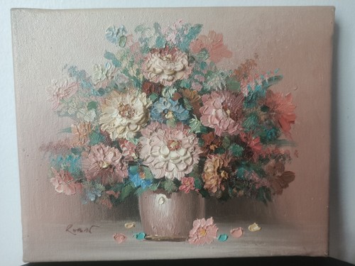 Peinture huile bouquet - huile,