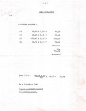 Facture    1965  MENUISERIE A