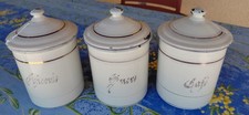Anciens 3 POTS émaillé Café