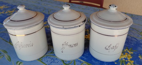 Anciens pots émaillé café - anciens,
