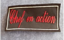 Patch Chef en Action brodé à coudre -customisé-vêtement de cuisine