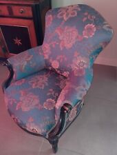 Fauteuil crapaud Napoléon III bois noirci