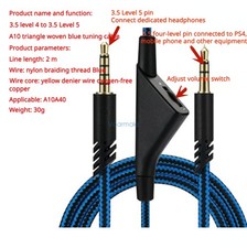 Audio Cable for Logitech Astro A10 A40 Headphone Link Cable