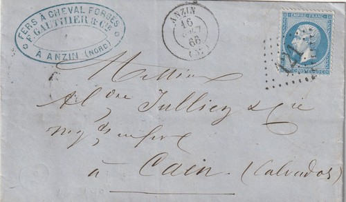 Anzin lettre 1866 - lettre,
