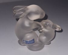 2 lapins cristal de Sèvres - Maman & bébé lapin