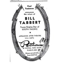 Bill Tabbert South Pacific Penthouse Central Park NYC Advertisement 1950s Vintag