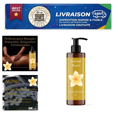 Huile massage monoï - massage, bio