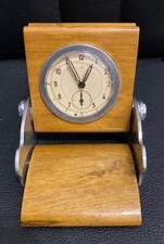 1950 UTI brand oak wood alarm clock