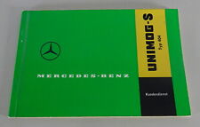 Service manual/maintenance manual blank Mercedes Benz Unimog S Type 404 status 01/1962