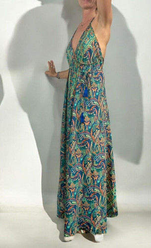 Robe longue 100 soie - robe,