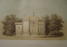 Lithographie Kanarienvogelhaus