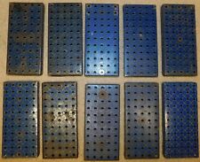 10 PLAQUES A REBORDS BLEU OR 14x6cm réf 52 . MECCANO ANNEES 34/54 BOITE 0 à 10