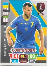 Carte adrenalyn panini - Qatar 2022 - Ukraine - A Yarmolenko - Contender - N°486