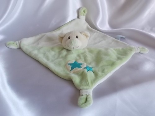 Doudou ours plat - ,, vert