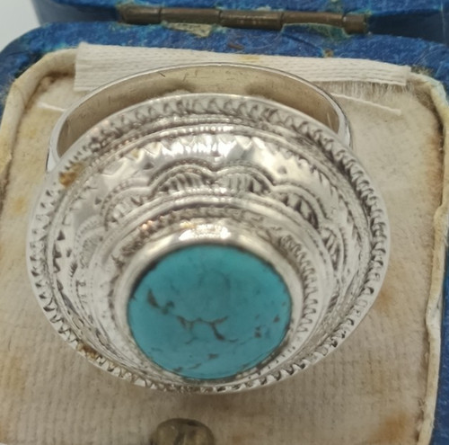 Bague argent turquoise - en,