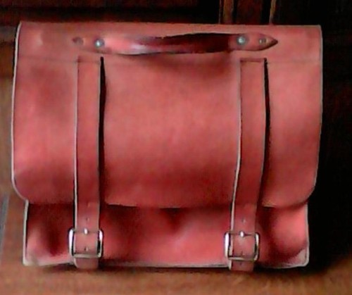 Sacoche cartable en cuir - cartable,