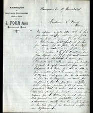 BEAUREPAIRE (38) SAWMILL / WOOD for MATCHES "J. FOUR Ainé" Letter in 1896