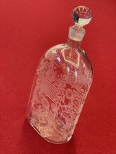 Flacon Bouteille Verre Soufflé Décoré Gravé XIXe