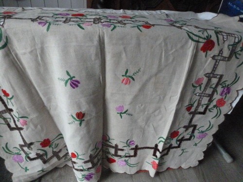 Jolie nappe ancienne lin - jolie,