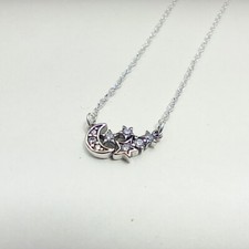 Pandora Sparkling Moon & Star Collier Necklace 45cm  Silver