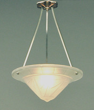 Noverdy’s French Art Deco Lighting Bowl with Brushed Nickel Hardware