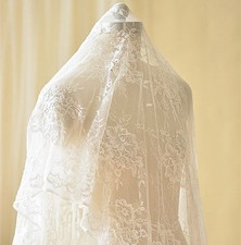 Robe De Mariée En Dentelle Avec Broderie Ivoire Tissu Cordé DIY Tulle 0,5 Y