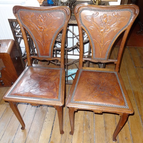 Paire chaises jugendstil - chaises,
