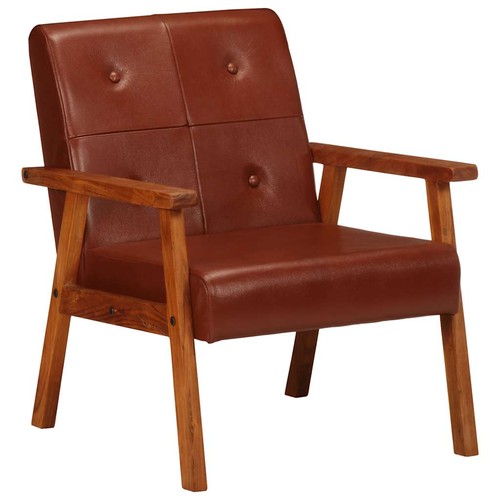 Fauteuil marron cuir - fauteuil,