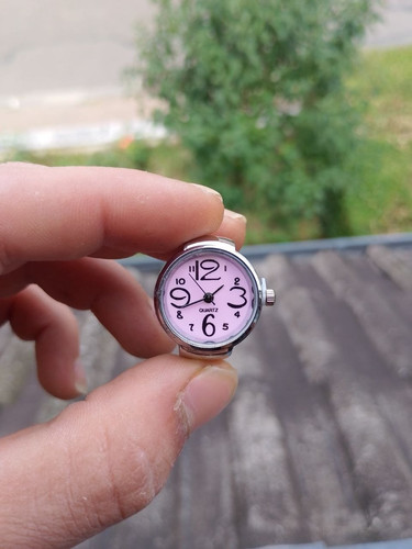 Bague montre quartz rose - bague,