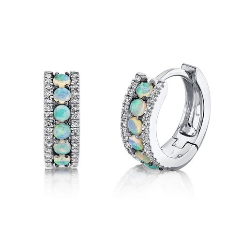 Opale opalite diamant oreilles - opale,