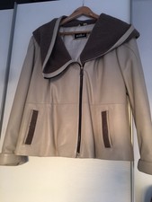 manteau 3/4 en agneau beige