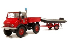 Mercedes Unimog 406 + Embarcation Pompiers SOLIDO