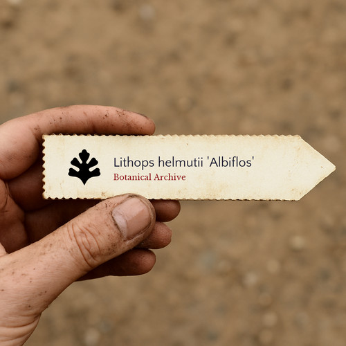 Lithops helmutii albiflos - helmutii, 'albiflos'