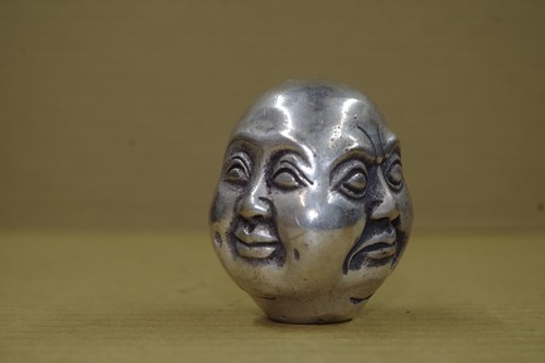Tête bouddha argent - tête,