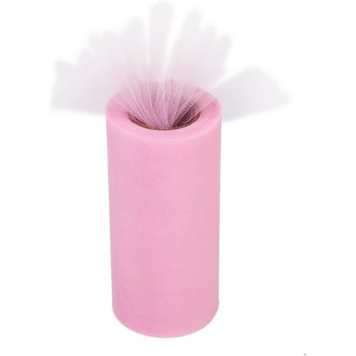 Ruban tulle rose 15 - -,