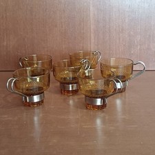 6 Tasse En Verre Ambré