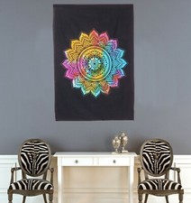 Tapisserie mandala fleur indienne murale hippie bohème affiche jet déco