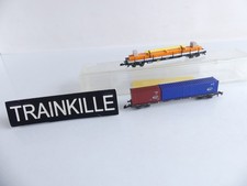 LOT 2 / MARKLIN MINI CLUB 1:220 ECHELLE Z / 2 WAGONS PLAT A BOGIES
