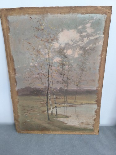 Tableau peinture huile sur - , c