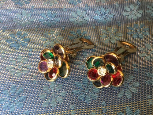 Boucles oreilles clip - clip, fleur