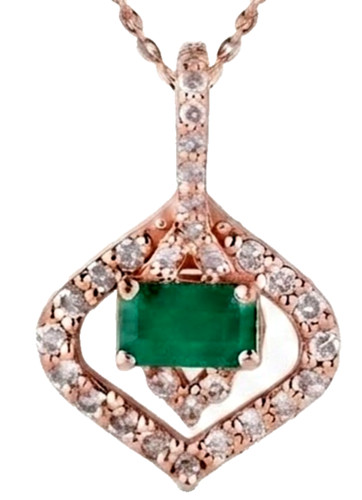 Pendentif poire émeraude - pendentif,
