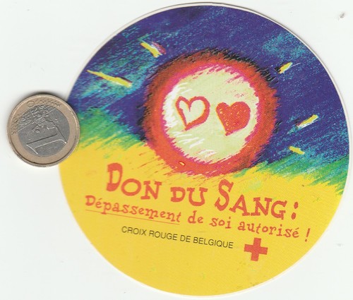 Autocollant don sang croix - don, du