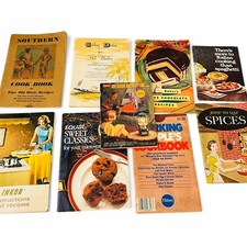 Lot of 9 Vintage Cookbooks Southern Italian Dessert Microwave Outdoor