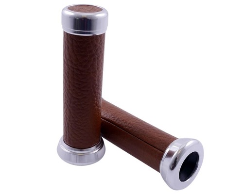 Poignées retro cuir marron - cuir,