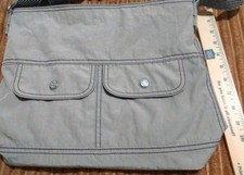 Kipling Live Light Gray Shoulder Bag Outter Snap Pockets, Gorilla Charm