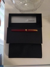 Rare Stylo Plume Parker Sonnet Premier Burgundy Fountain Pen 18K Goldplated Trim