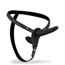 Gode ceinture double en silicone et similicuir Dool