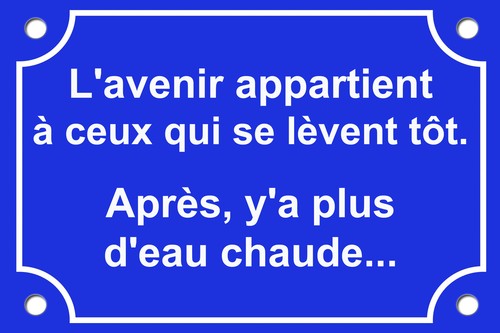 Street plaque quote jour - du,
