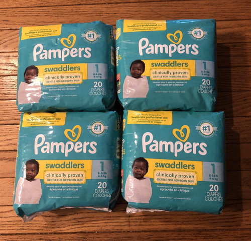 Lot of 4 Pks Pampers Swaddlers